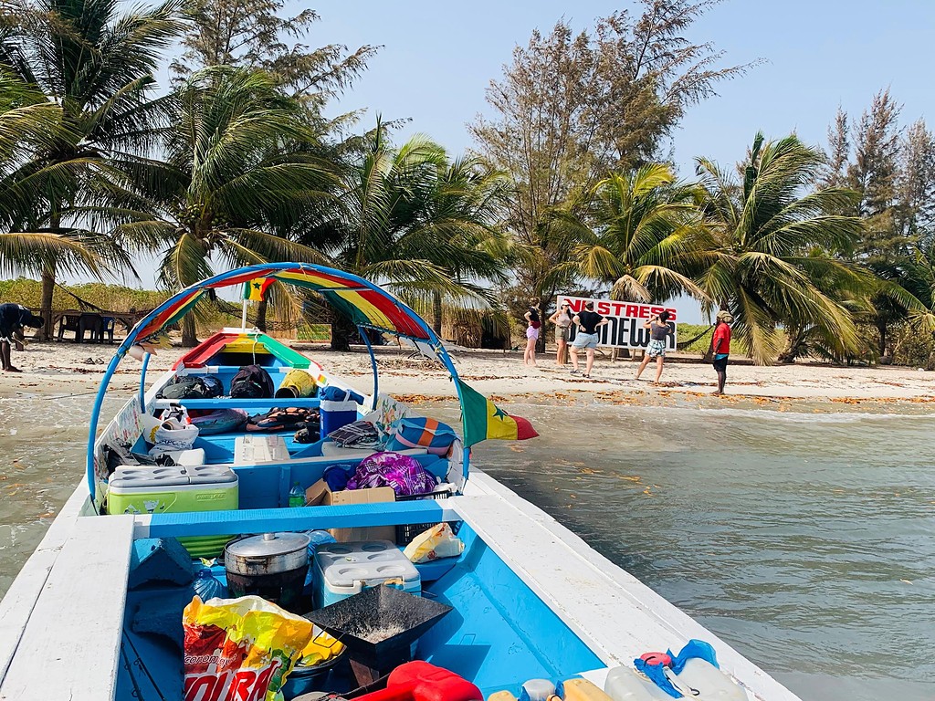 Escale sur une plage bordée de palmiers